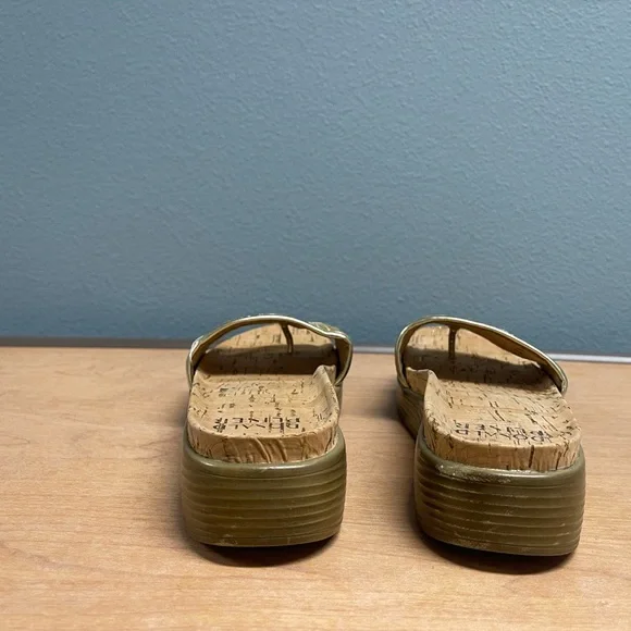 Donald J. Pliner Gold Braided Cork Slide Sandals - Picture 3 of 4